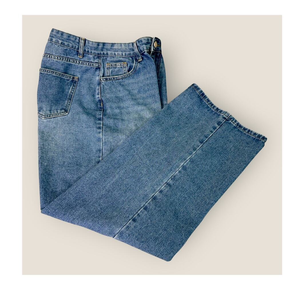 Cider Womens Classic Denim Size L / 8 High Rise Waist Wide Leg Medium Blue Jeans